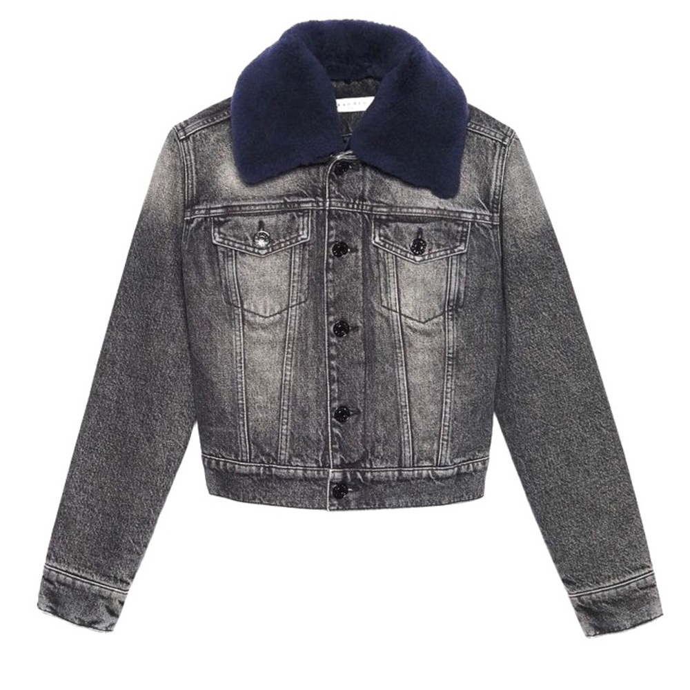 Sandro Vonny Shearling Denim Jacket